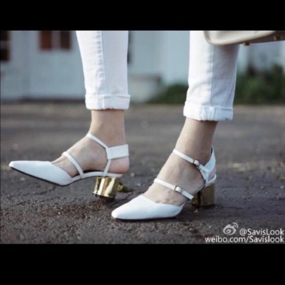 SALONDEJU SJ16104WT TWO STRAP SLINGBACK - Picture 2 of 12